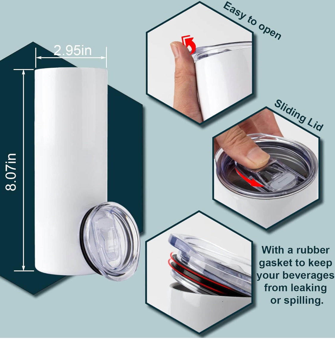 20 oz skinny sublimation tumbler